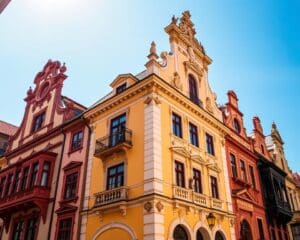 Barocke Fassaden in Sibiu, Rumänien