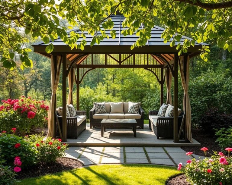 Gartenlauben mit integrierten Sitzecken: Komfortabel und stilvoll