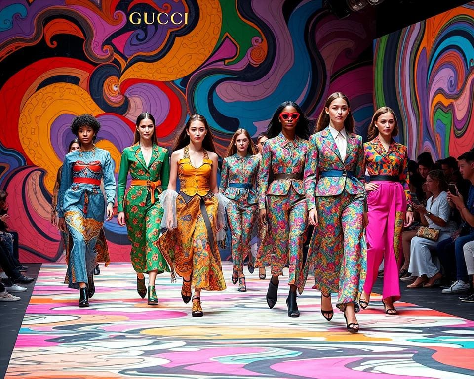 Gucci: Farbenfrohe Akzente auf den Laufstegen