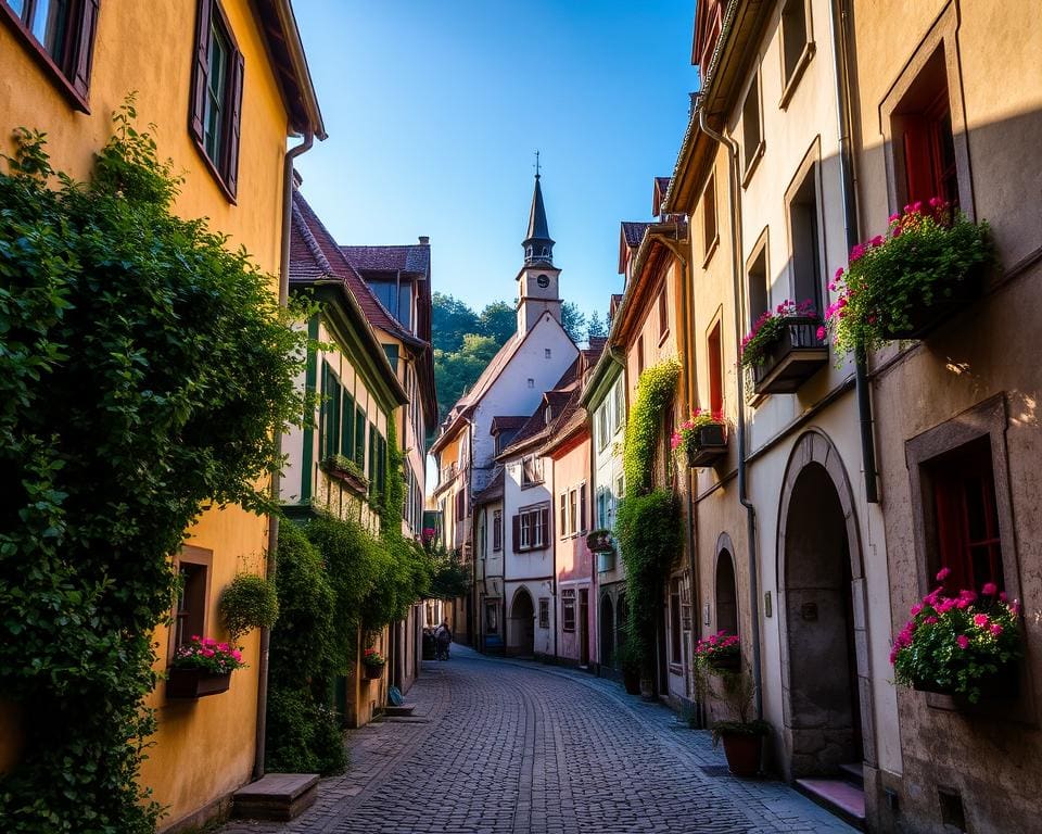 Historische Gassen in Český Krumlov, Tschechien