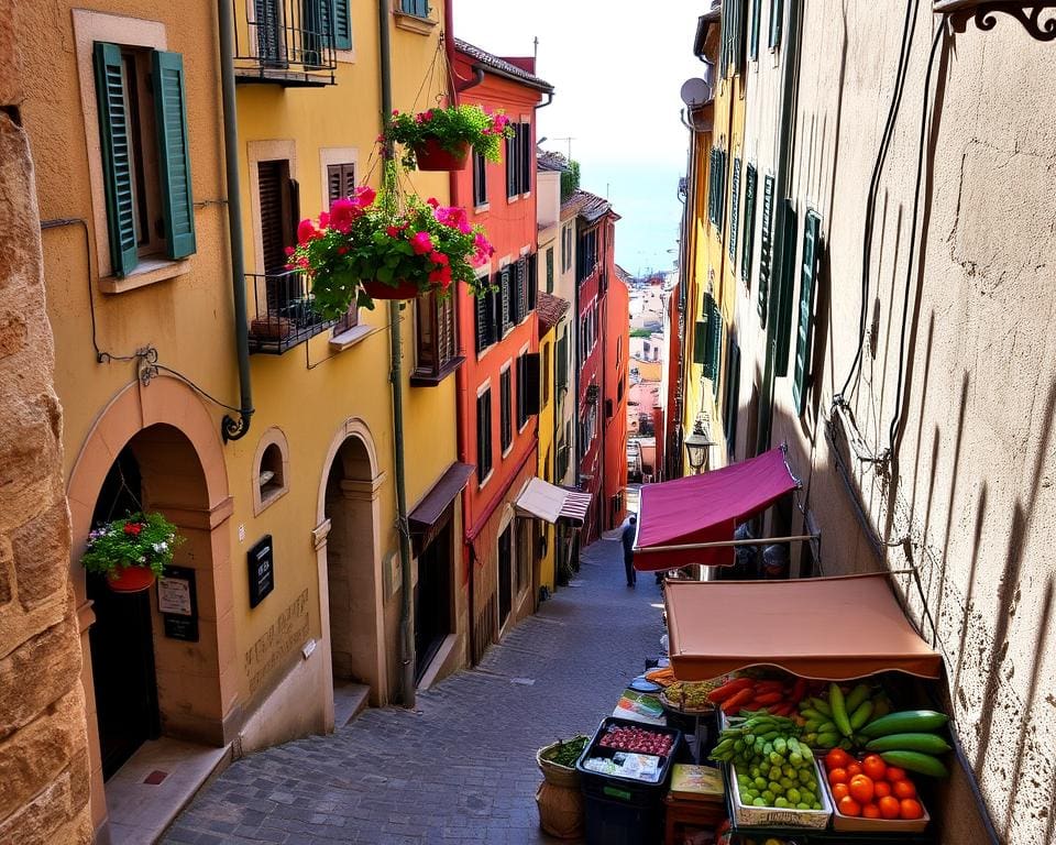 Historische Gassen in Genua, Italien