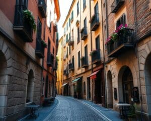 Historische Gassen in Genua, Italien