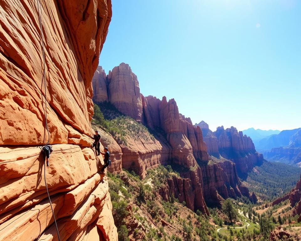 Klettern im Zion-Nationalpark, Utah