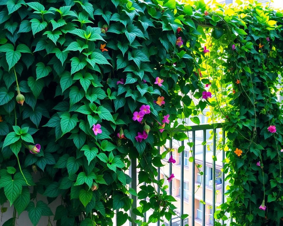 Kletterpflanzen als natürliche Abgrenzung für Balkone