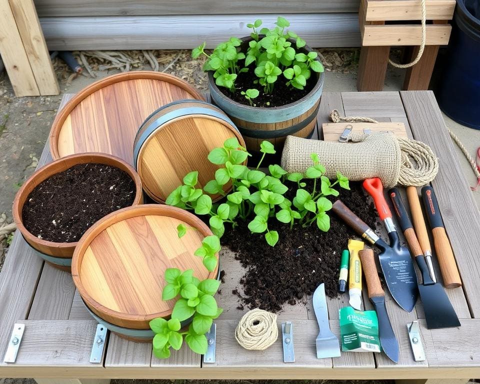 Materialien für DIY Pflanzkübel