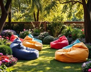 Outdoor-Sitzsäcke für flexible Komfortzonen im Garten