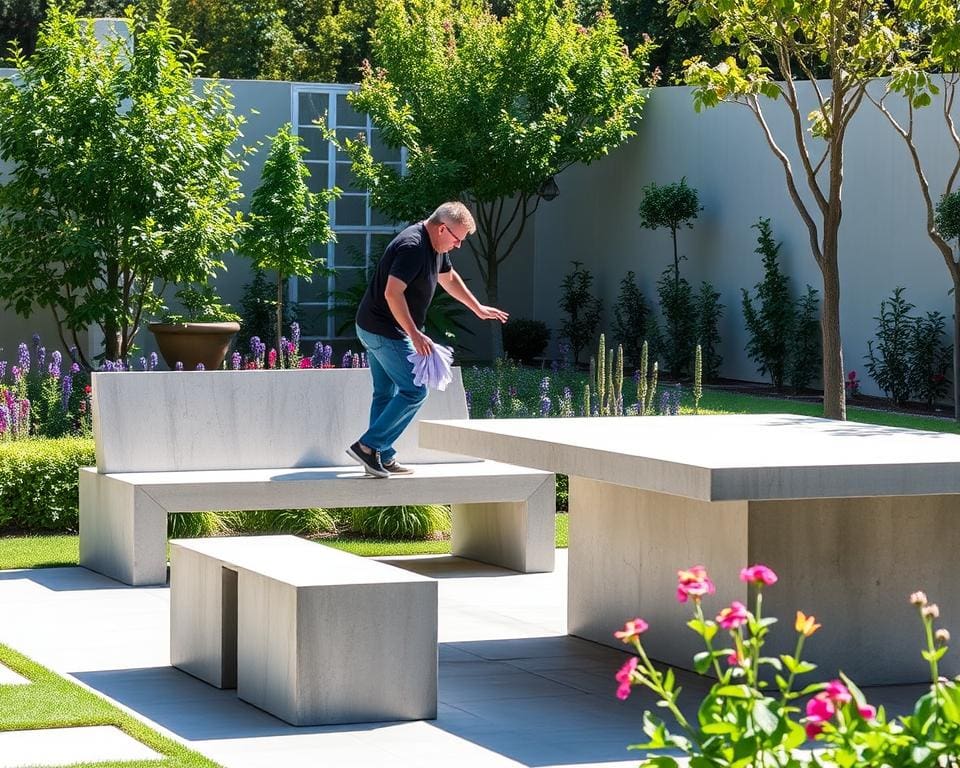 Pflege von Betonmöbeln für den Garten