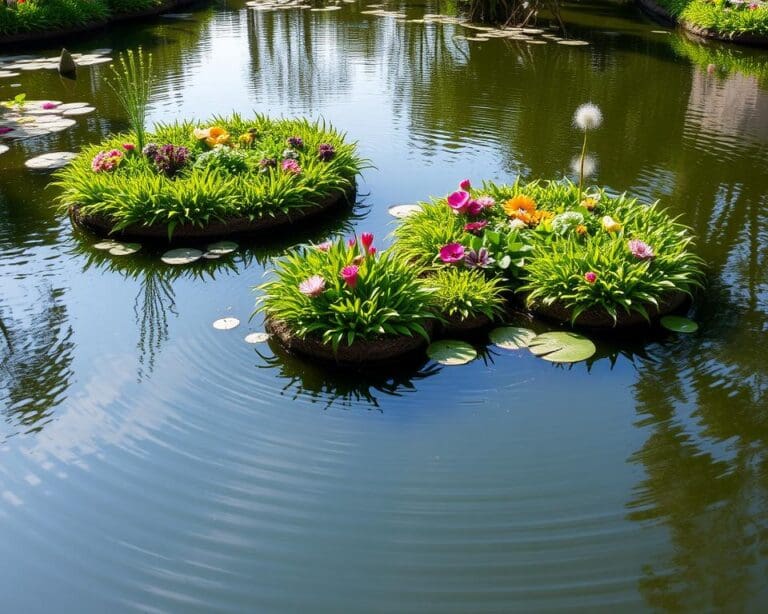 Schwimmende Inseln für Gartenteiche: Natürliche Akzente setzen