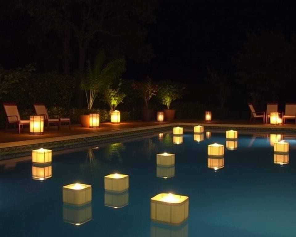 Schwimmende Lichter für Pools