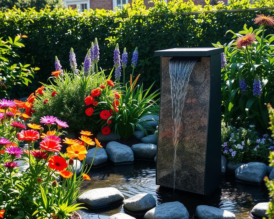 Solarbrunnen im Garten