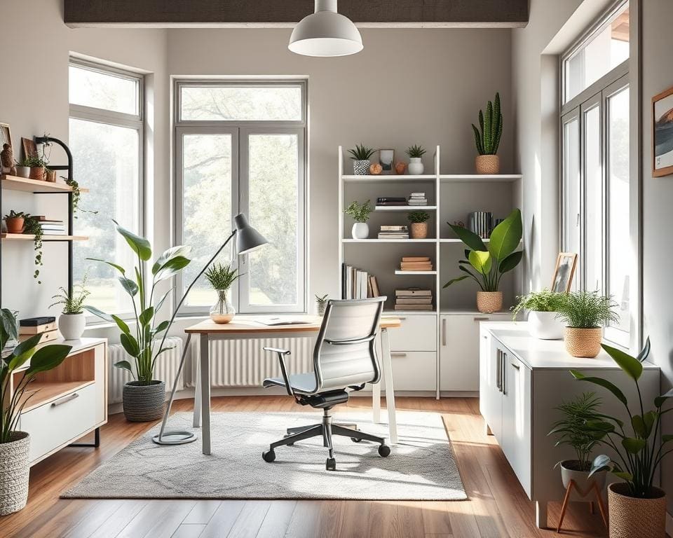 Stylisches Arbeitszimmer mit ergonomischen Lösungen