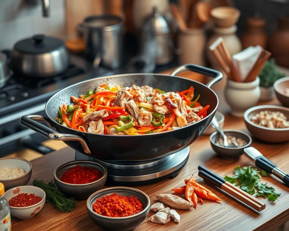 asiatisch kochen zu Hause