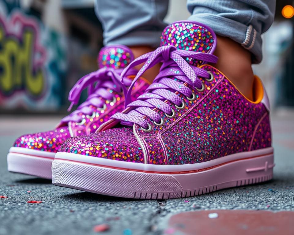 glitzernde Turnschuhe