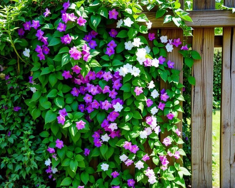 Blühende Kletterpflanzen für naturnahe Gartenzäune