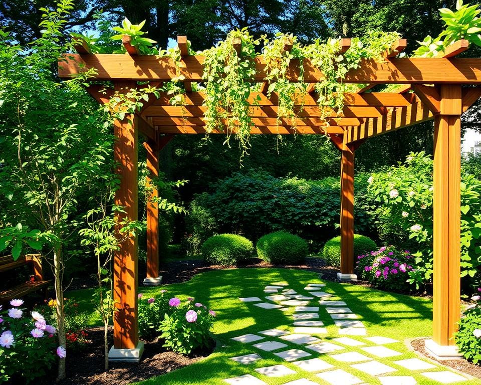 Holzpergolen für schattige Plätze im Garten bauen