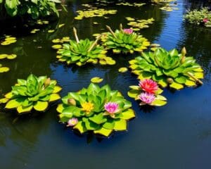 Schwimmende Pflanzeninseln für dekorative Teiche