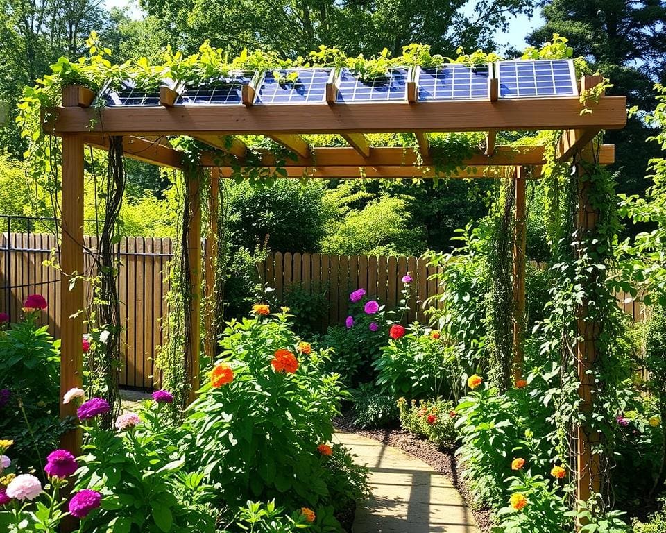 Solarbetriebene Rankhilfen für energiesparende Gartengestaltung