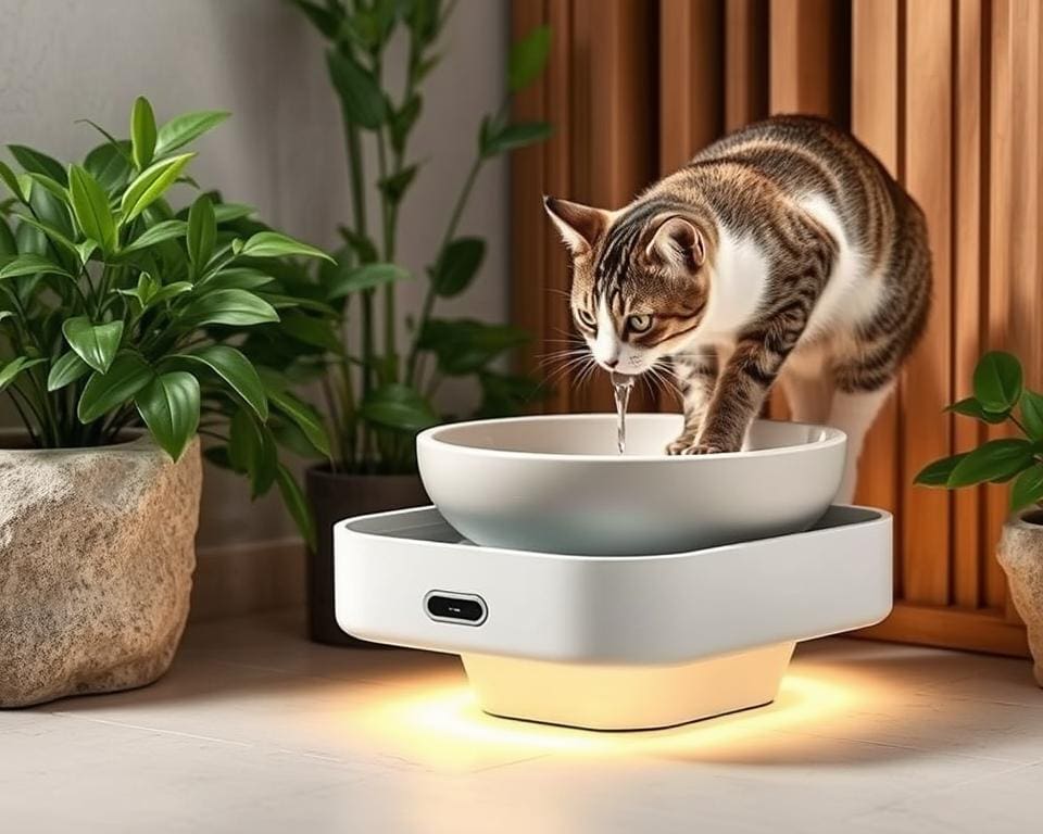 Wie aktiviert man den Sensor-Modus beim Katzenbrunnen?