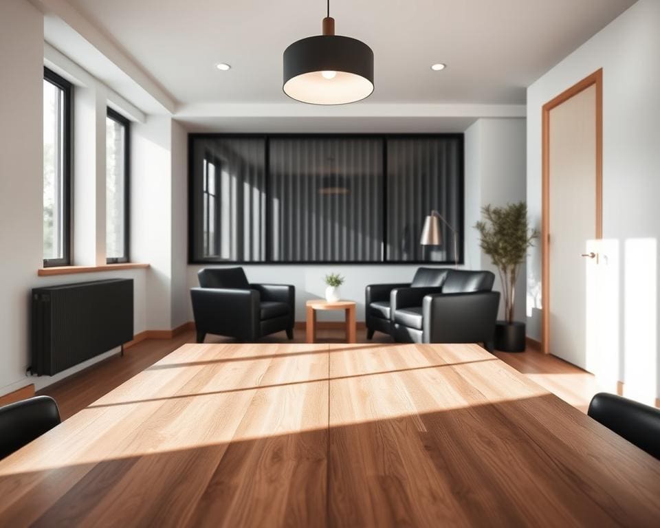 Inneneinrichtung Schwarz-Weiß Holz