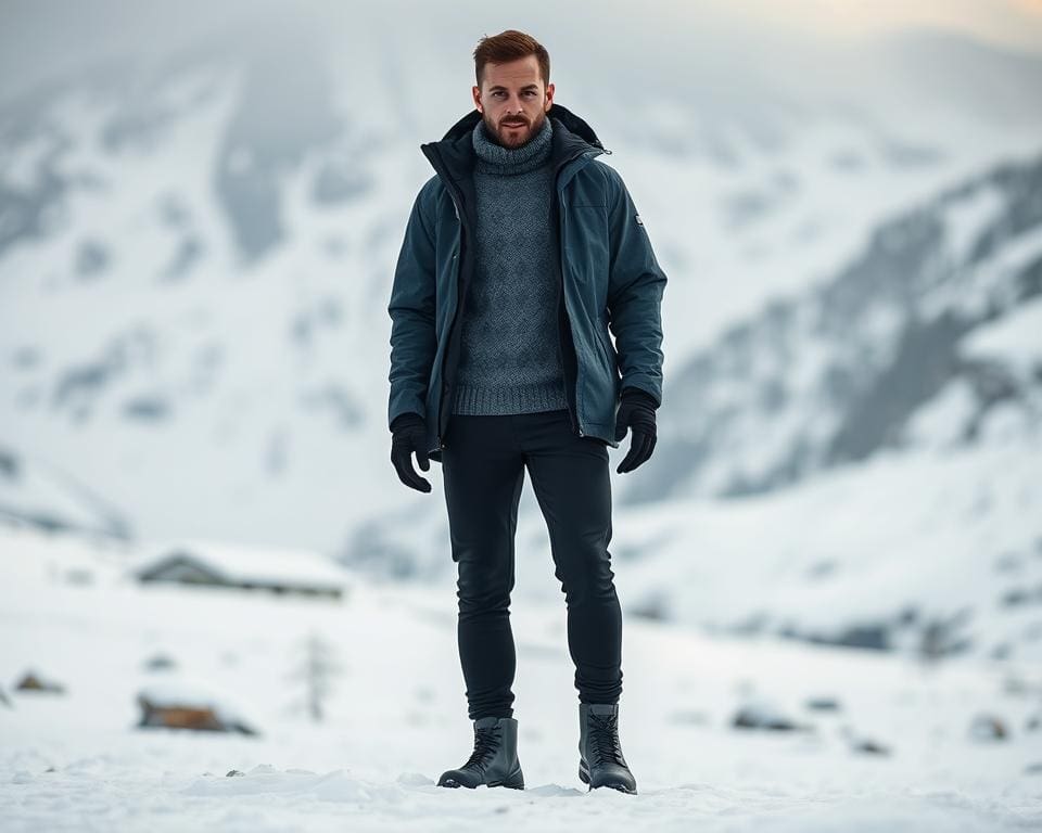 Layering-Outfit mit Funktionsunterwäsche und Außenschichten