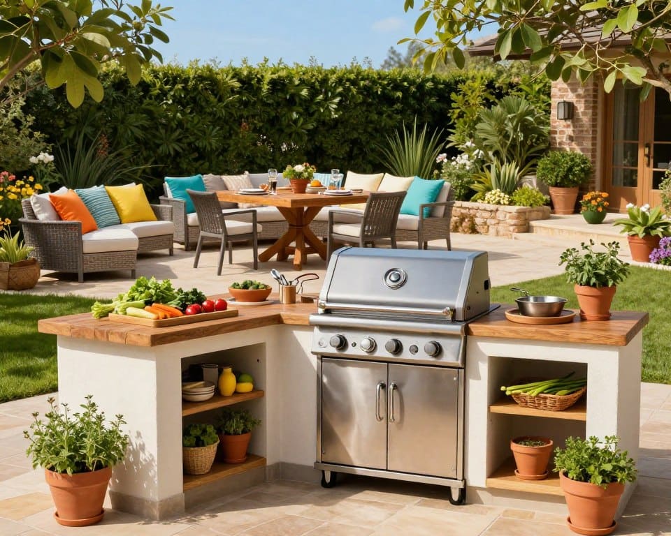 Grillstation im Garten